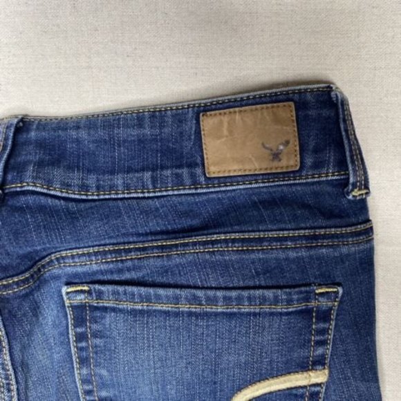 AEO American Eagle Womens Jeans Next Level Stretch Artist Crop Size 6 Dark Wash - Picture 6 of 9